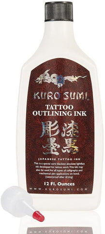 Kuro Sumi Black Outlining Lining Tattoo Ink 12oz Bottle