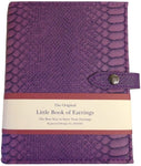 Little Book of Earrings Mock Croc Purple
