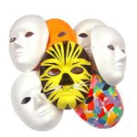 Major Brushes Papier Mache Face Mask - Includes Elastic Strap - 10 Pack