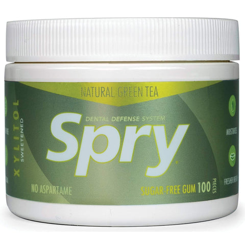 Spry Xylitol Gum, Natural Green Tea, 100ct
